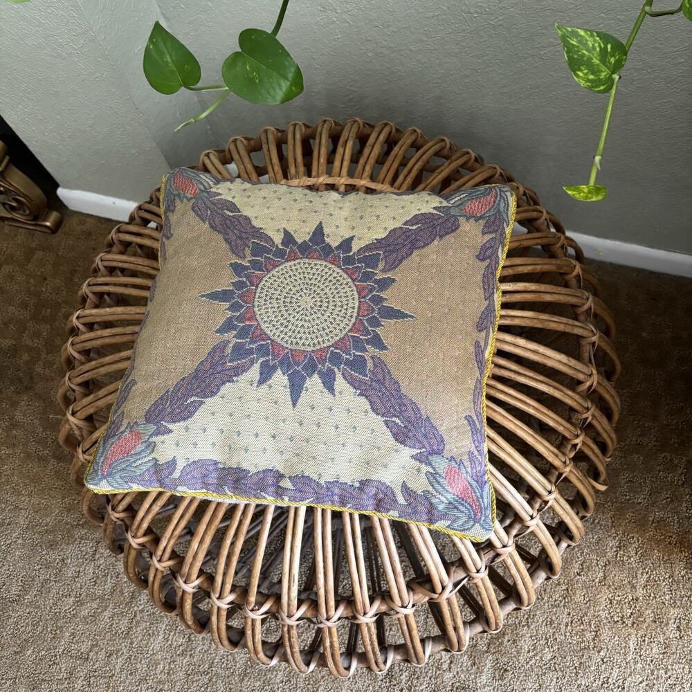 Tapisserie Tapestry Pillow Renaissance Woven Art Sunflower Boho Cottagecore